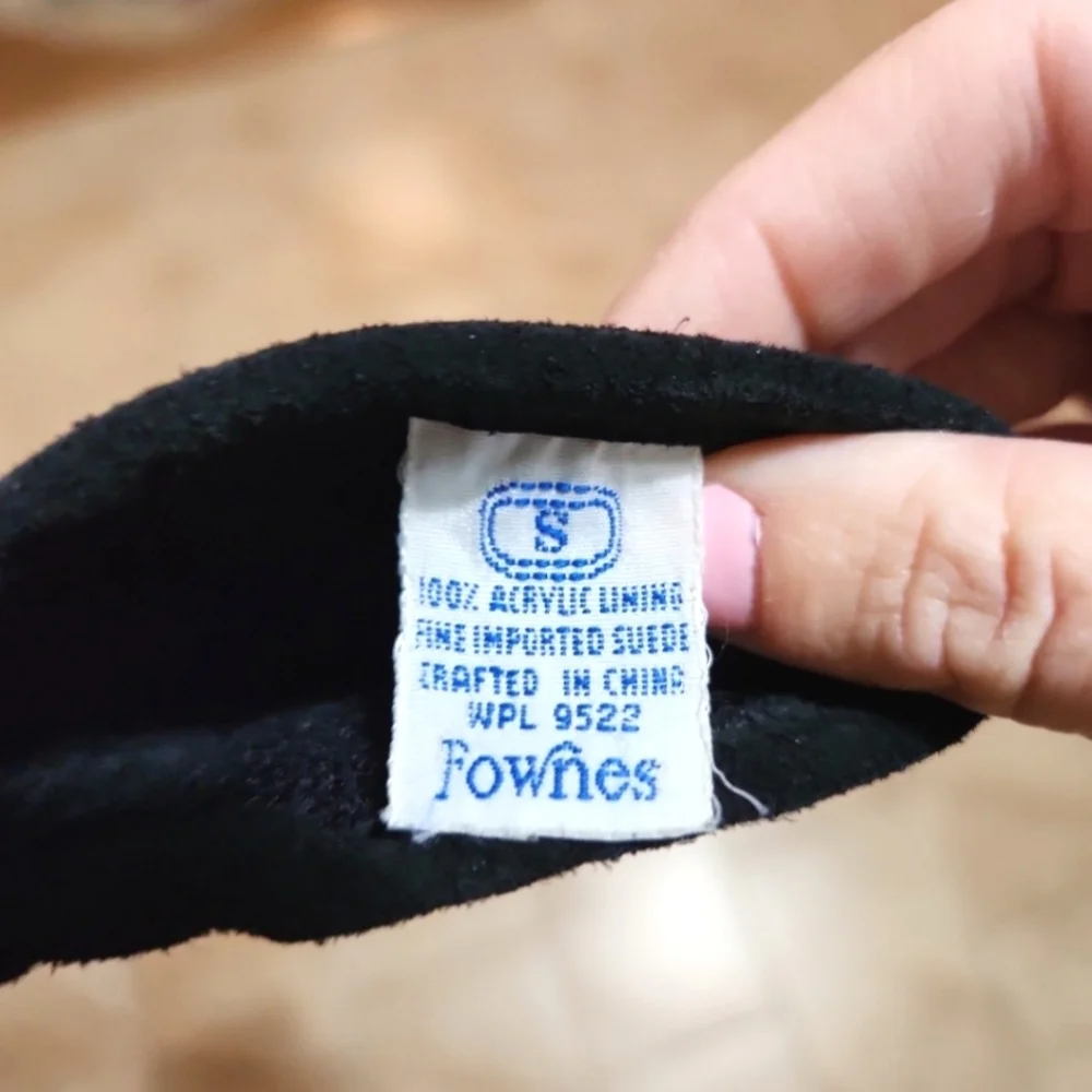 Fownes Ladies Black Suede Gloves